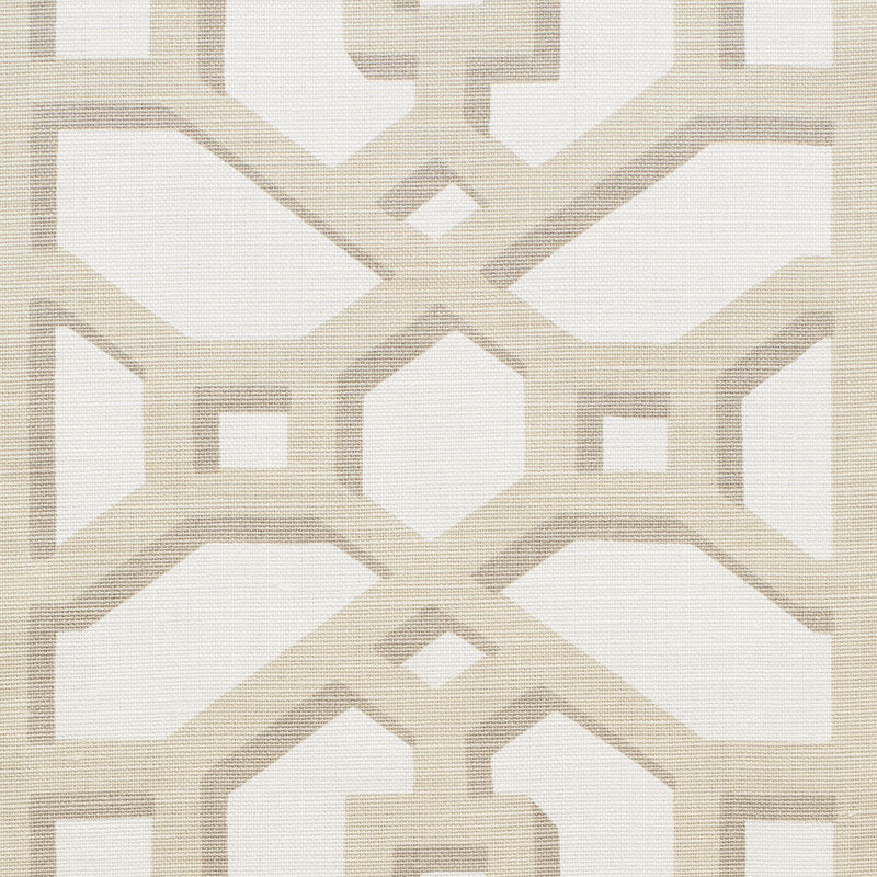 Schumacher Zanzibar Trellis Matte Sand Fabric - Eade's Wallpaper