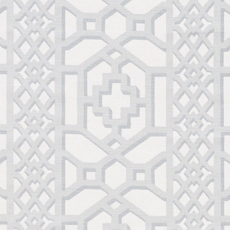 Schumacher Zanzibar Trellis Matte Cloud Fabric - Eade's Wallpaper