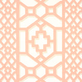 Schumacher Zanzibar Trellis Coral Fabric - Eade's Wallpaper