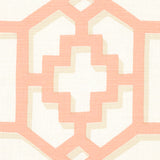 Schumacher Zanzibar Trellis Coral Fabric - Eade's Wallpaper