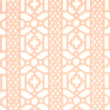 Schumacher Zanzibar Trellis Coral Fabric - Eade's Wallpaper