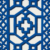 Schumacher Zanzibar Trellis Navy Fabric - Eade's Wallpaper
