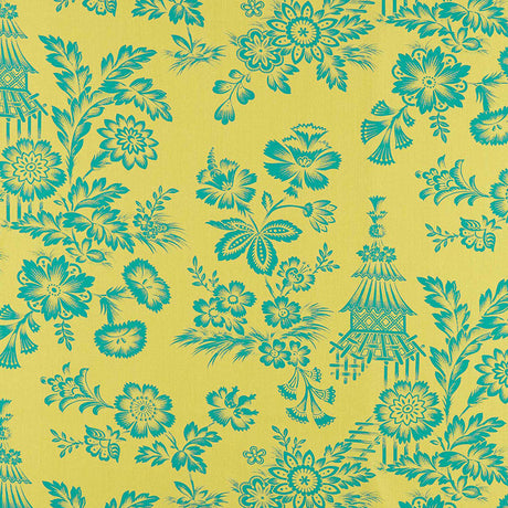 Schumacher Song Garden Chartreuse Fabric - Eade's Wallpaper