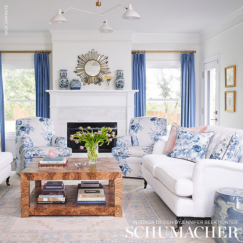 Schumacher Boughton House Porcelain Fabric