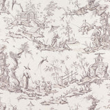 Schumacher Shengyou Toile Driftwood Fabric - Eade's Wallpaper