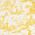 Schumacher Shengyou Toile Yellow Fabric - Eade's Wallpaper