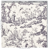 Schumacher Shengyou Toile Black Fabric - Eade's Wallpaper