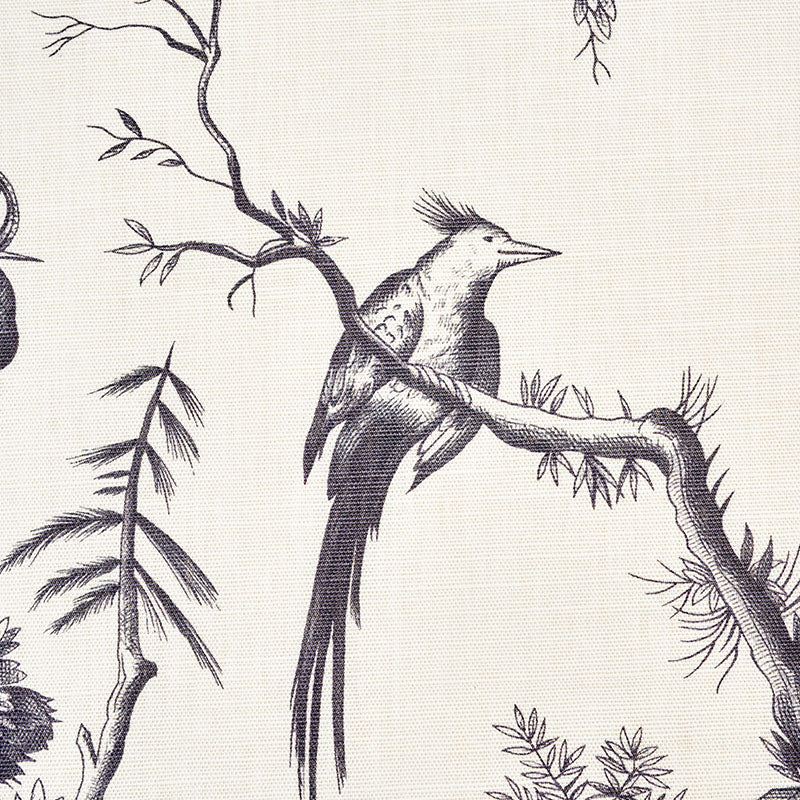 Schumacher Shengyou Toile Black Fabric - Eade's Wallpaper