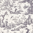 Schumacher Shengyou Toile Black Fabric - Eade's Wallpaper