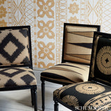 Schumacher Moorea Lava Black Fabric - Eade's Wallpaper