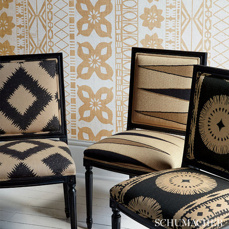 Schumacher Moorea Lava Black Fabric - Eade's Wallpaper