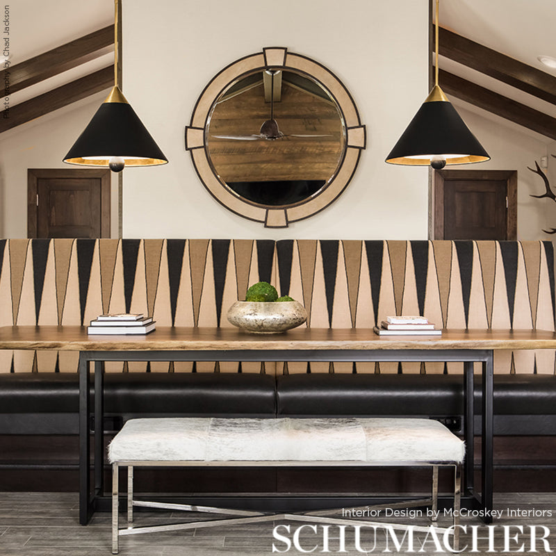 Schumacher Moorea Lava Black Fabric - Eade's Wallpaper