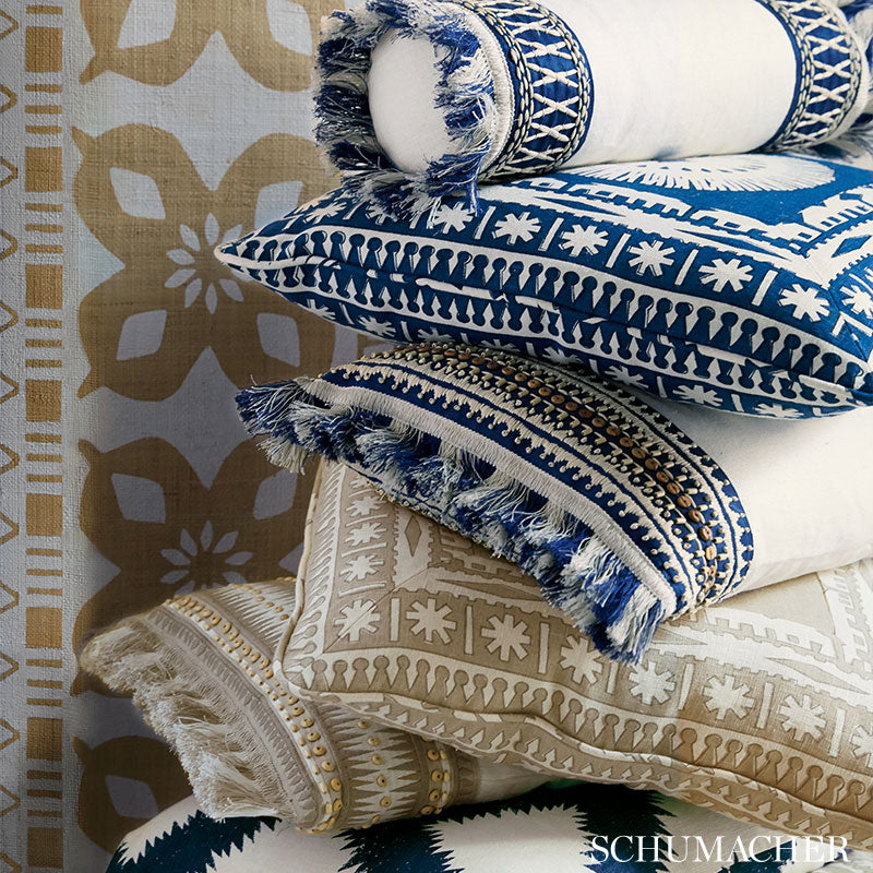 Schumacher Bora Bora Print Marine Fabric