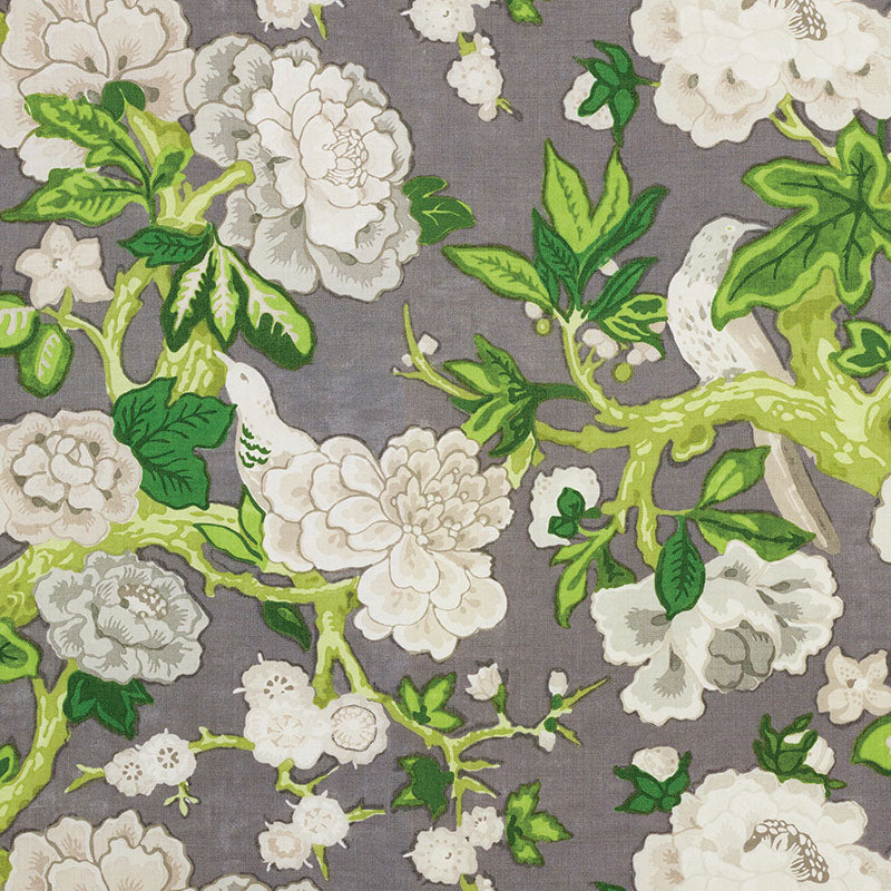 Schumacher Bermuda Blossoms Slate Fabric