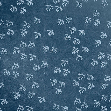 Schumacher Painted Turtles Indoor/Outdoor Aegean Fabric - Eade's Wallpaper