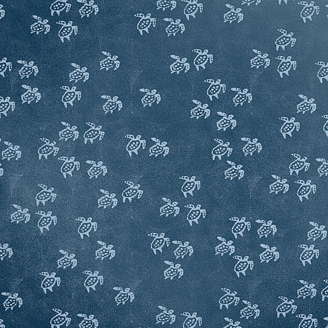 Schumacher Painted Turtles Indoor/Outdoor Aegean Fabric - Eade's Wallpaper
