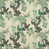Schumacher Peacock Emerald Fabric - Eade's Wallpaper