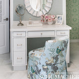 Schumacher Peacock Aqua Fabric - Eade's Wallpaper