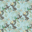 Schumacher Peacock Aqua Fabric - Eade's Wallpaper