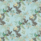 Schumacher Peacock Aqua Fabric - Eade's Wallpaper