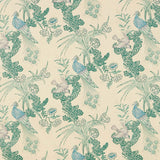 Schumacher Peacock Cream Fabric - Eade's Wallpaper