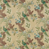 Schumacher Peacock Beige Fabric - Eade's Wallpaper
