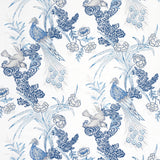 Schumacher Peacock Porcelain Fabric - Eade's Wallpaper