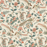 Schumacher Campagne Peacock & Rouge Fabric
