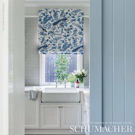 Schumacher Campagne Bleu & Gris Fabric