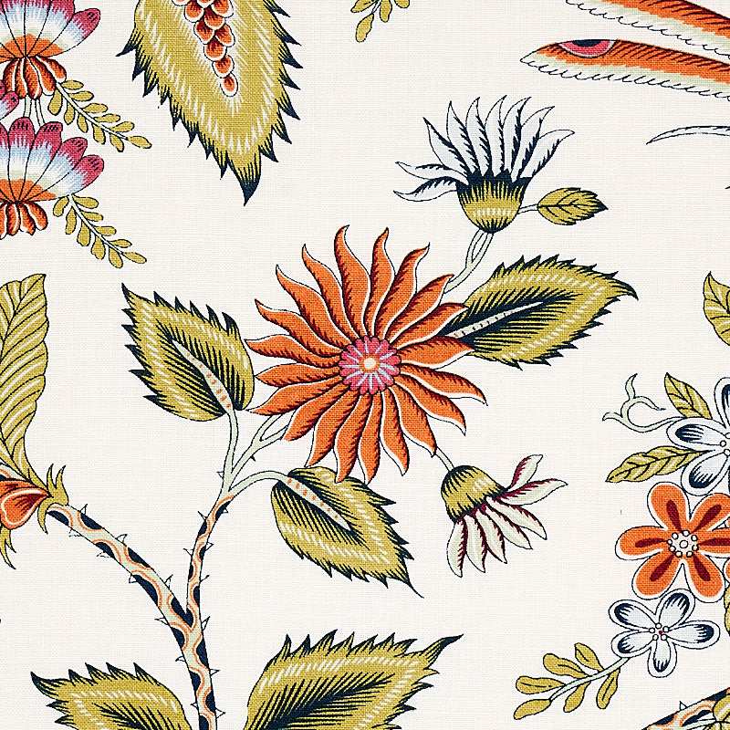 Schumacher Campagne Persimmon & Pink Fabric
