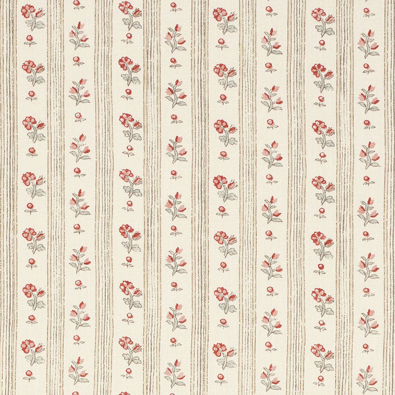 Schumacher Cabanon Stripe Rouge Fabric