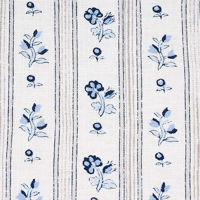 Schumacher Cabanon Stripe Bleu Fabric