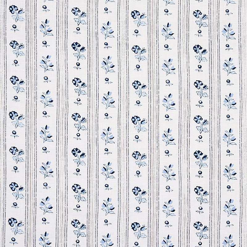 Schumacher Cabanon Stripe Bleu Fabric