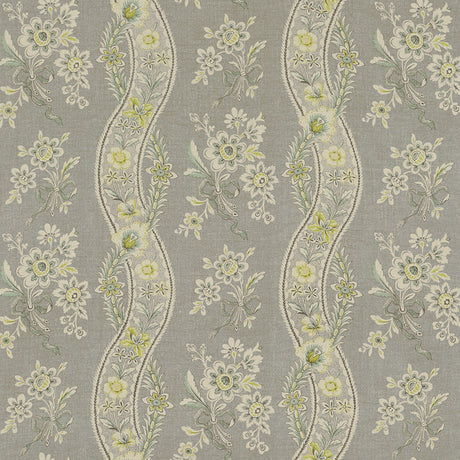 Schumacher Le Castellet Grisaille & Jonquil Fabric - Eade's Wallpaper
