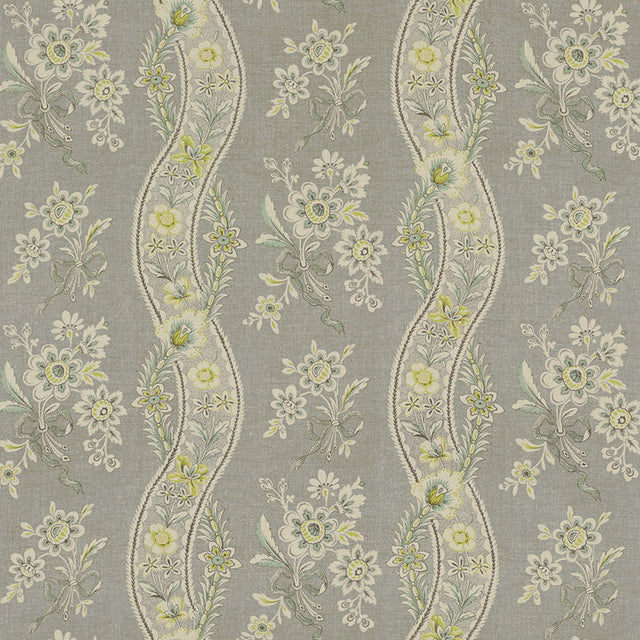 Schumacher Le Castellet Grisaille & Jonquil Fabric - Eade's Wallpaper