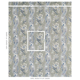 Schumacher Le Castellet Gris & Bleu Fabric - Eade's Wallpaper