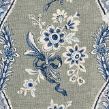 Schumacher Le Castellet Gris & Bleu Fabric - Eade's Wallpaper