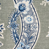 Schumacher Le Castellet Gris & Bleu Fabric - Eade's Wallpaper