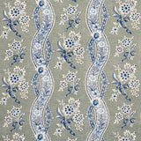 Schumacher Le Castellet Gris & Bleu Fabric - Eade's Wallpaper