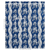 Schumacher Le Castellet Indigo Fabric - Eade's Wallpaper