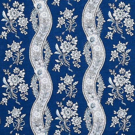 Schumacher Le Castellet Indigo Fabric - Eade's Wallpaper