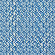 Schumacher Tumbling Blocks Cobalt Fabric - Eade's Wallpaper