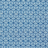 Schumacher Tumbling Blocks Cobalt Fabric - Eade's Wallpaper