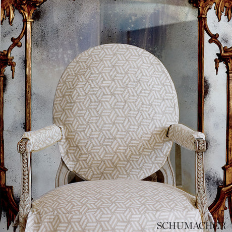 Schumacher Tumbling Blocks Chocolate Fabric - Eade's Wallpaper
