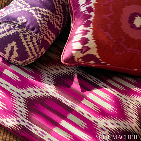 Schumacher Samarkand Ikat Ii Ruby Fabric - Eade's Wallpaper