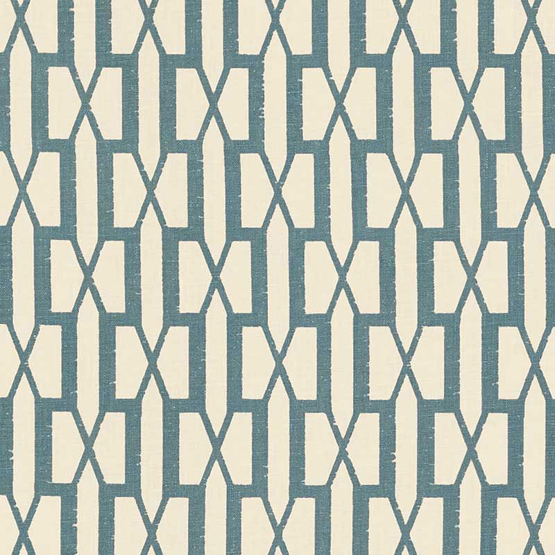 Schumacher Belvedere Peacock Blue Fabric