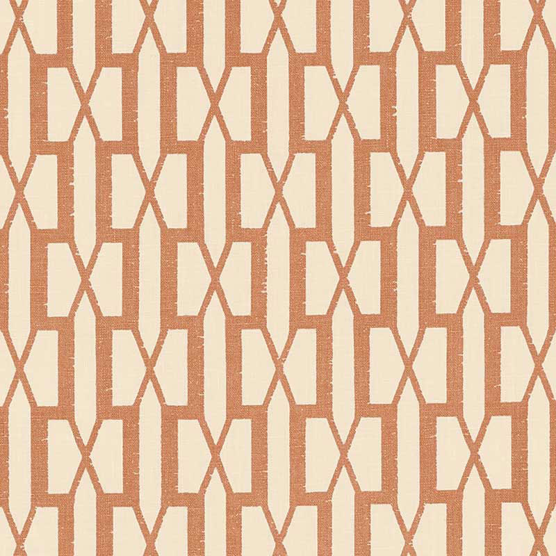 Schumacher Belvedere Burnt Orange Fabric