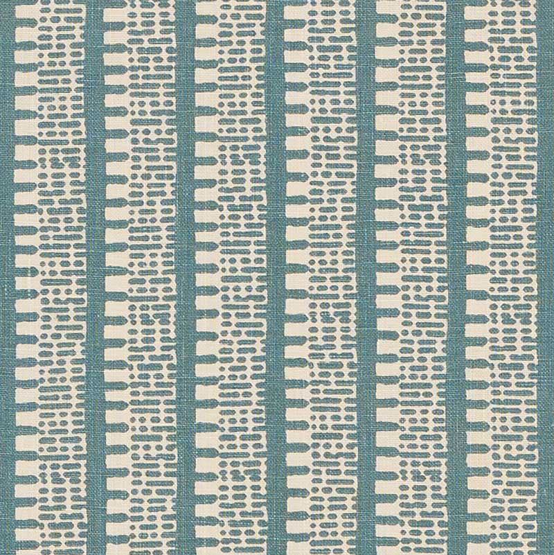 Schumacher Kiosk Peacock Blue Fabric - Eade's Wallpaper