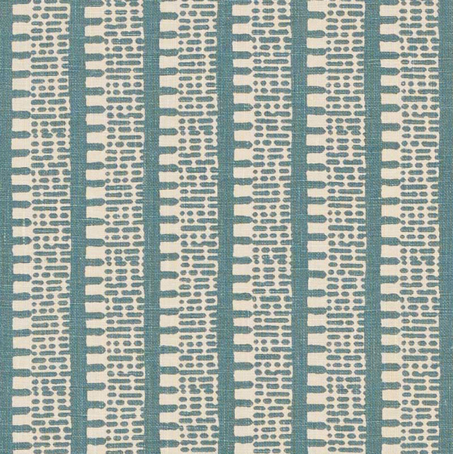 Schumacher Kiosk Peacock Blue Fabric - Eade's Wallpaper