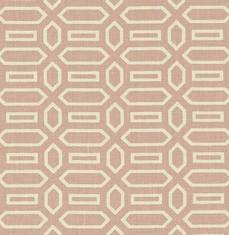 Schumacher Pavilion Temple Pink Fabric - Eade's Wallpaper